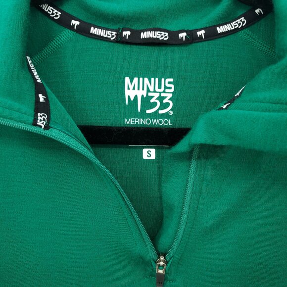 Minus33 100% Merino Midweight 1/4 Zip S Emerald Green #814 - Picture 8 of 16